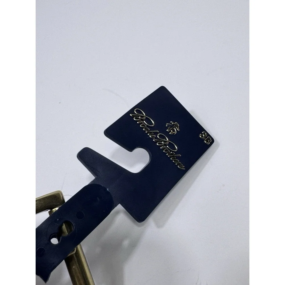 Brooks Brothers Belt Mens 38 Blue Leather Canvas Preppy Woven Made in Italy NWT